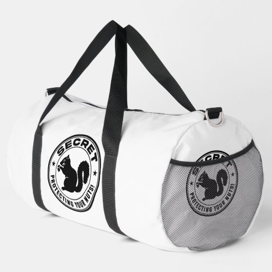 Secret Eichhörnchen Patch "Protected Your Nuts" Duffle Bag (Rechte Ecke)