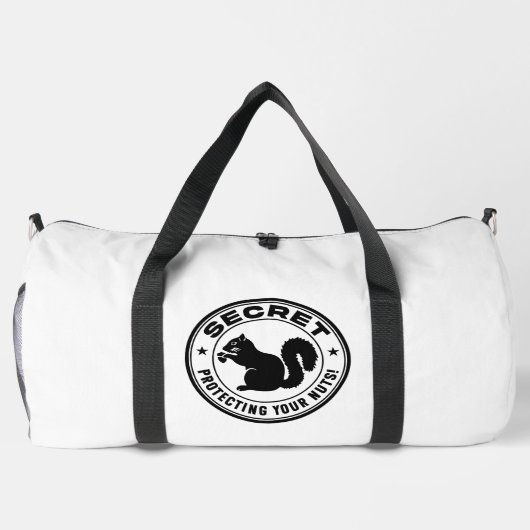 Secret Eichhörnchen Patch "Protected Your Nuts" Duffle Bag (Rückseite)