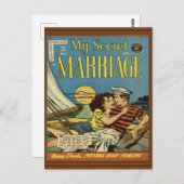 Secret Eriage Sailboat Romance Couple Postkarte (Vorne/Hinten)