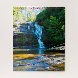 Secret Falls North Carolina Weihnachtsgrüße Puzzle