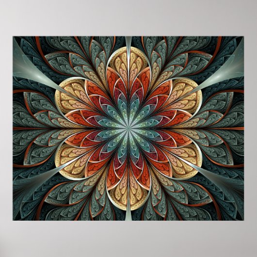 Secret Garden Abstraktes Fraktal Kunst, Dichtung u Poster (Vorne)