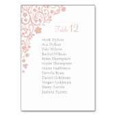Secret Garden Blush Bloral Seating Chart Hochzeit Tischnummer (Rückseite)