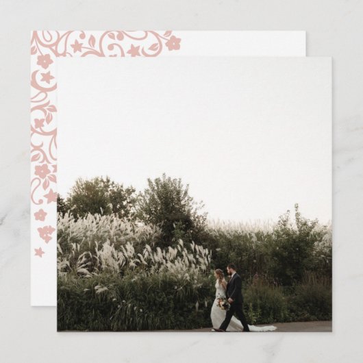 Secret Garden Blush Bloral Square Foto Vielen Dank Dankeskarte (Vorne/Hinten)