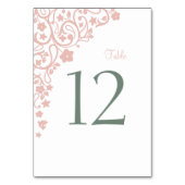 Secret Garden Blush Bloral Wedding Tischnummer (Rückseite)