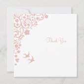 Secret Garden Blush Blumenplatz Hochzeit Dankeskarte (Vorderseite)