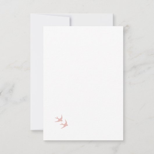 Secret Garden Blush Blumenwald Hochzeit RSVP (Rückseite)