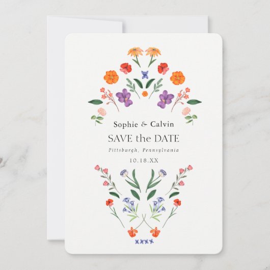 Secret Garden Boho Bloral Wedding Save the Date (Vorderseite)