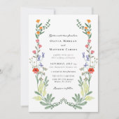 Secret Garden Boho Wildblume Wedding Einladung (Vorderseite)