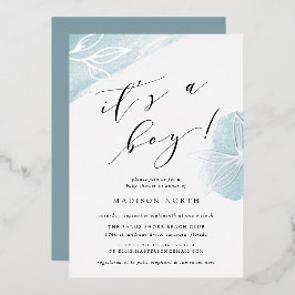 Secret Garden Botanical Baby Dusche Folieneinladung