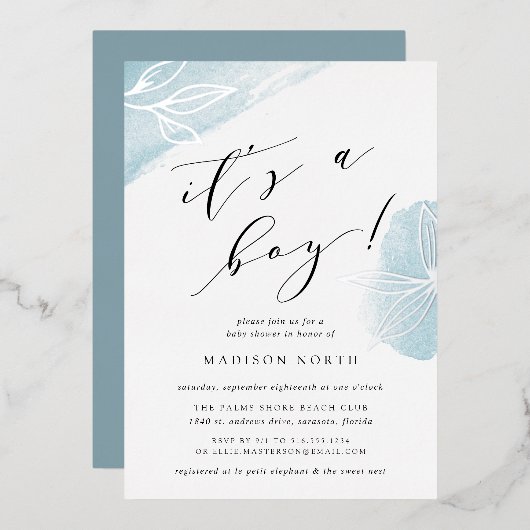 Secret Garden Botanical Baby Dusche Folieneinladung (Vorderseite/Rückseite)