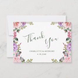 Secret Garden Butterfly BlumenWedding Dankeskarte