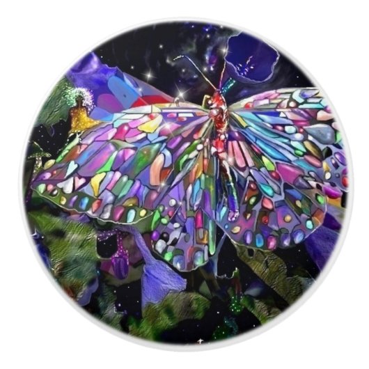 Secret Garden Butterfly Keramikknauf (Vorderseite)