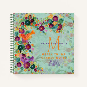Secret Garden Floral Birds Gardeners Journal Notizblock