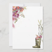 Secret Garden Foliage | Coupleboots Rustikale Hoch Einladung (Rückseite)