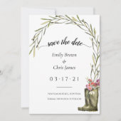 Secret Garden Foliage | Coupleboots Rustikale Hoch Save The Date (Vorderseite)