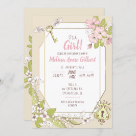 Secret Garden Girl Babydusche Einladung