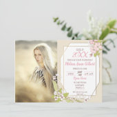 Secret Garden Graduation Party Foto Einladung (Stehend Vorderseite)