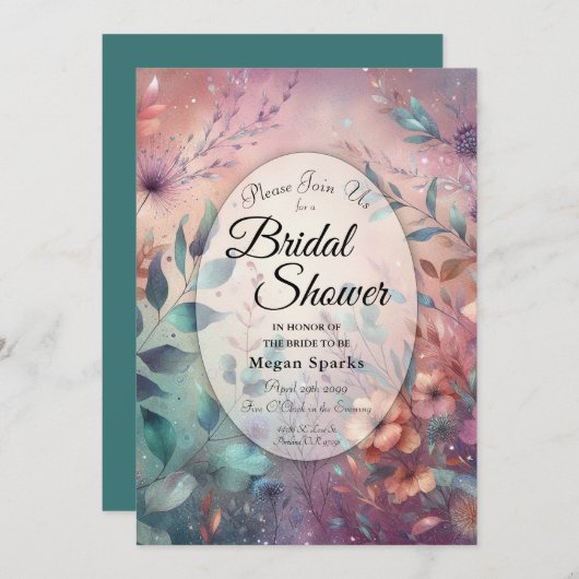 Secret Garden in Abend Glow Brautparty Einladung (Vorne/Hinten)