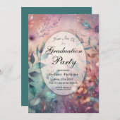 Secret Garden in Abend Glow Graduation Party Einladung (Vorne/Hinten)