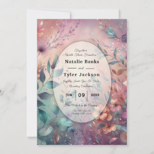 Secret Garden in Abend Glow Wedding Einladung