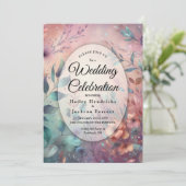 Secret Garden in Abend Glow Wedding Einladung (Stehend Vorderseite)