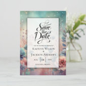 Secret Garden in Abend Glow Wedding Save The Date (Stehend Vorderseite)