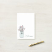 Secret Garden Mason Jar Personalisiert Post-it Klebezettel (Auf Schreibtisch)