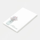 Secret Garden Mason Jar Personalisiert Post-it Klebezettel (angewinkelt)