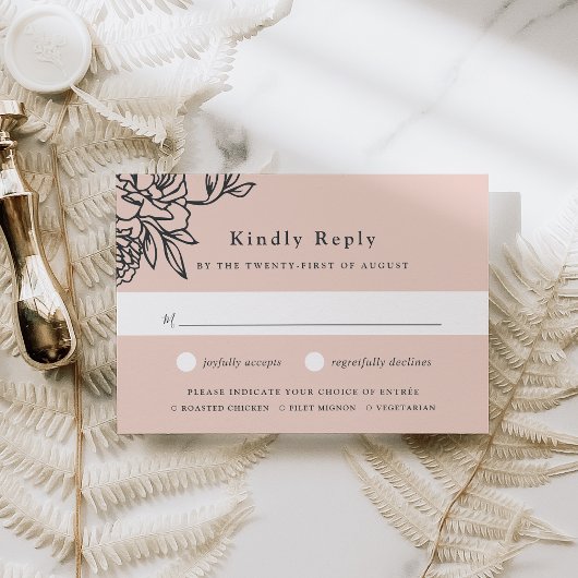 Secret Garden Meal Choice RSVP Card