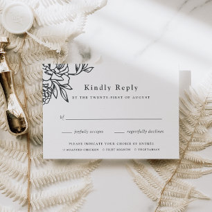 Secret Garden Meal Choice RSVP Card Karte
