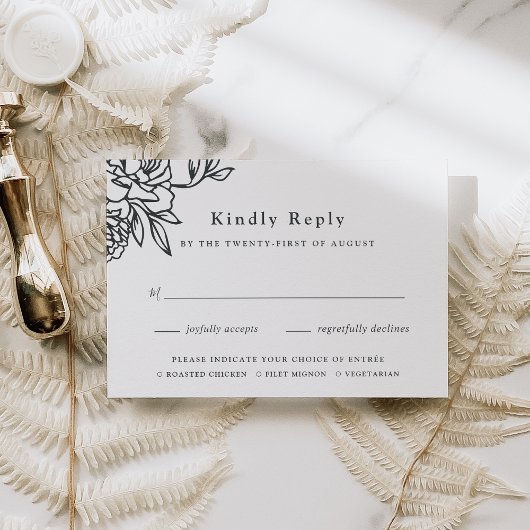 Secret Garden Meal Choice RSVP Card Karte