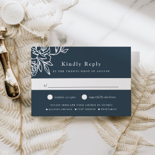 Secret Garden Meal Choice RSVP Card Karte