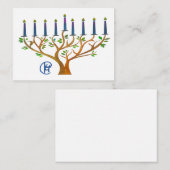 Secret Garden Menorah Hanukkah Note Card Mitteilungskarte (Vorne/Hinten)