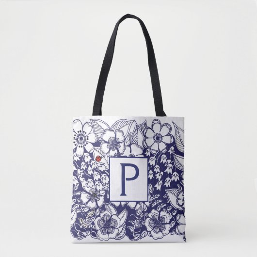 Secret Garden monogramed All-over Print-Tasche Tasche (Vorderseite)