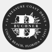 Secret Garden Rücksendeadresse Runder Aufkleber (Vorderseite)