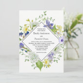 Secret Garden Rustic Boho Wildblumen Hochzeit Einladung (Stehend Vorderseite)