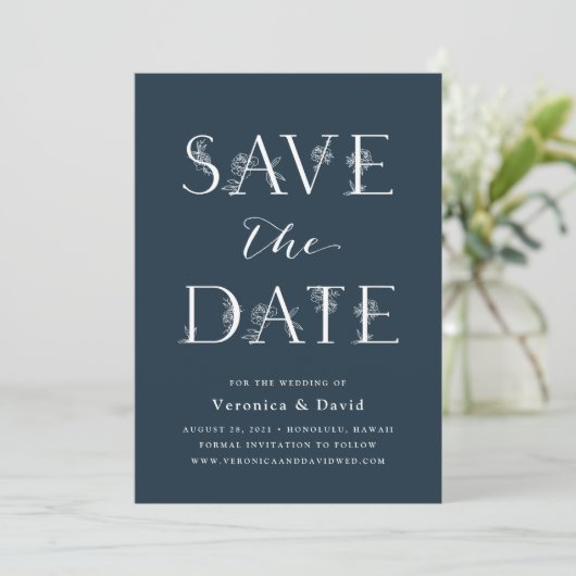 Secret Garden Save the Date Card (Stehend Vorderseite)
