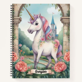 Secret Garden Unicorn Personalisiert Kinder Notizblock