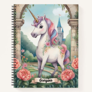 Secret Garden Unicorn Personalisiert Kinder Notizblock