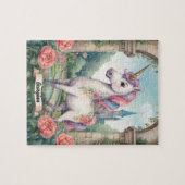 Secret Garden Unicorn Personalisiert Kinder Puzzle (Horizontal)