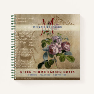 Secret Garden Vintag Rose Gardeners Journal Notizblock