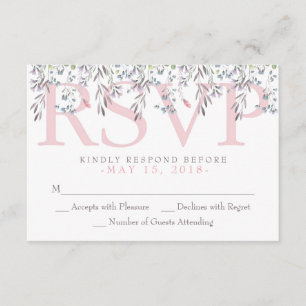 Secret Garden Watercolor Floral RSVP Card Karte