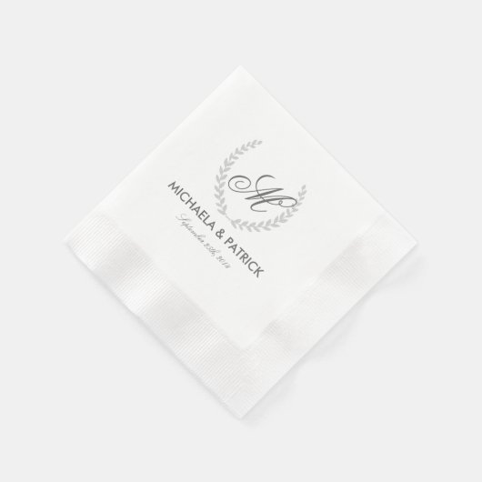 Secret Garden Wedding Monogram Serviette (Ecke)