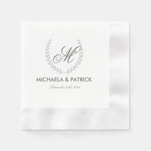 Secret Garden Wedding Monogram Serviette (Vorderseite)