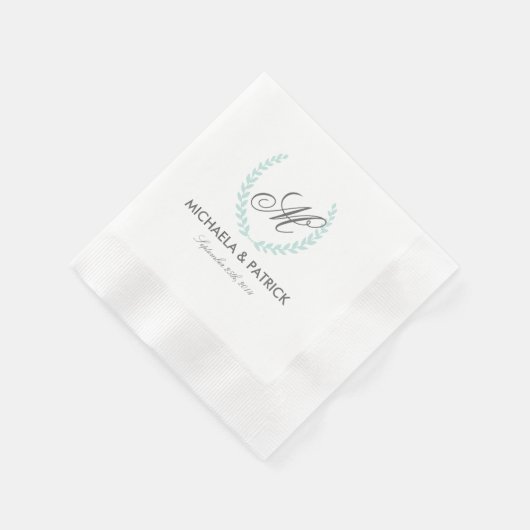 Secret Garden Wedding Monogram Serviette (Ecke)