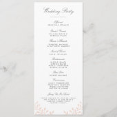 Secret Garden Wedding Programs - Blush Programm (Rückseite)