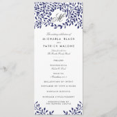 Secret Garden Wedding Programs - Navy Programm (Vorderseite)