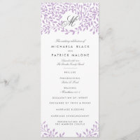 Secret Garden Wedding Programs - Orchid