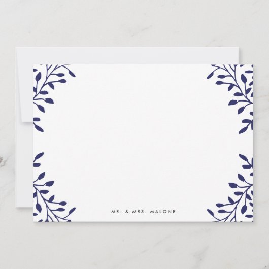 Secret Garden Wedding Stationery - Marine Mitteilungskarte (Vorderseite)