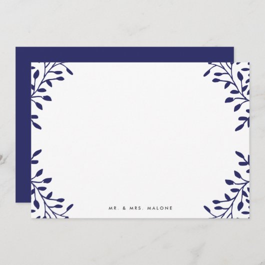 Secret Garden Wedding Stationery - Marine Mitteilungskarte (Vorne/Hinten)